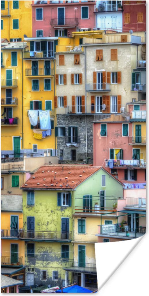 MuchoWow Poster Die Farben der Häuser in Cinque Terre 60x120 cm - Wandschmuck