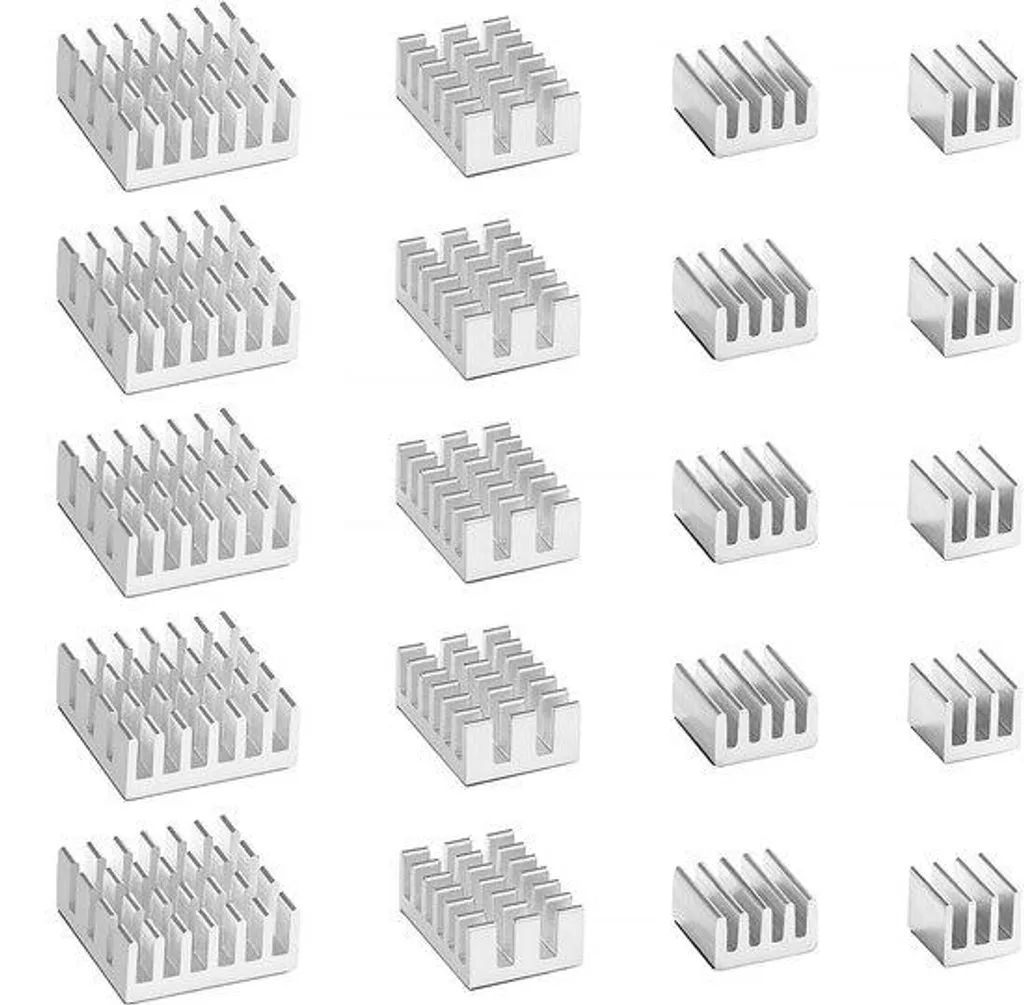 Dissipateur thermique aluminium argenté pack de 20 haute conductivité
