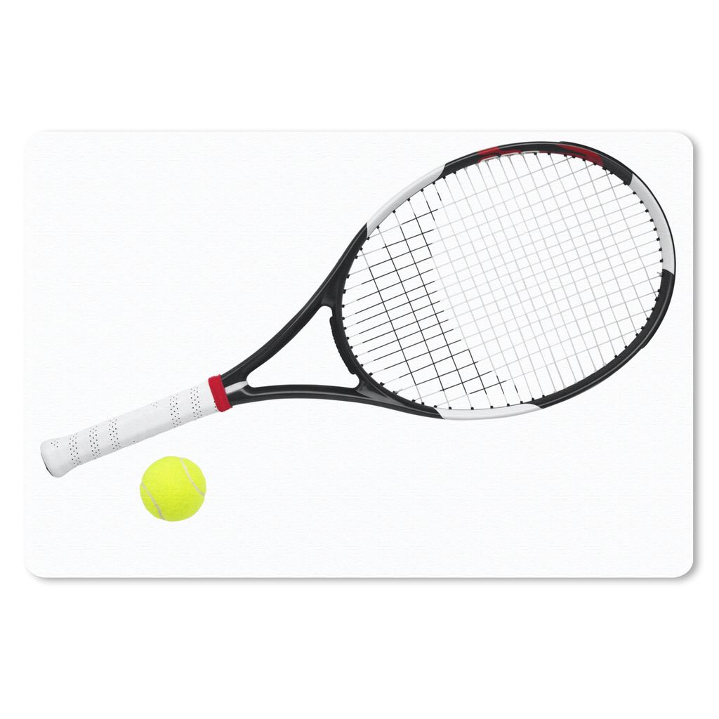MuchoWow Mauspad Mousepad Tennisschläger und Tennisball auf einem weißen Hintergrund 27x18 cm - Mousepads - Maus Mat - Pad - Mausunterlage - B...