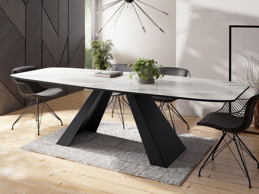 Esstisch Monte im Modern Stil, Rechteckiger Tisch in Weißer Produktbild 