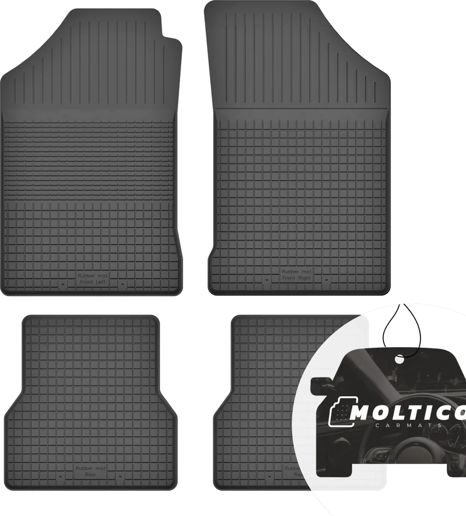 Tappetini in gomma con bordo Tappetini per auto Tappetini in gomma per auto Set di 4 pezzi su misura - adatto per Fiat Palio II 2000-2004