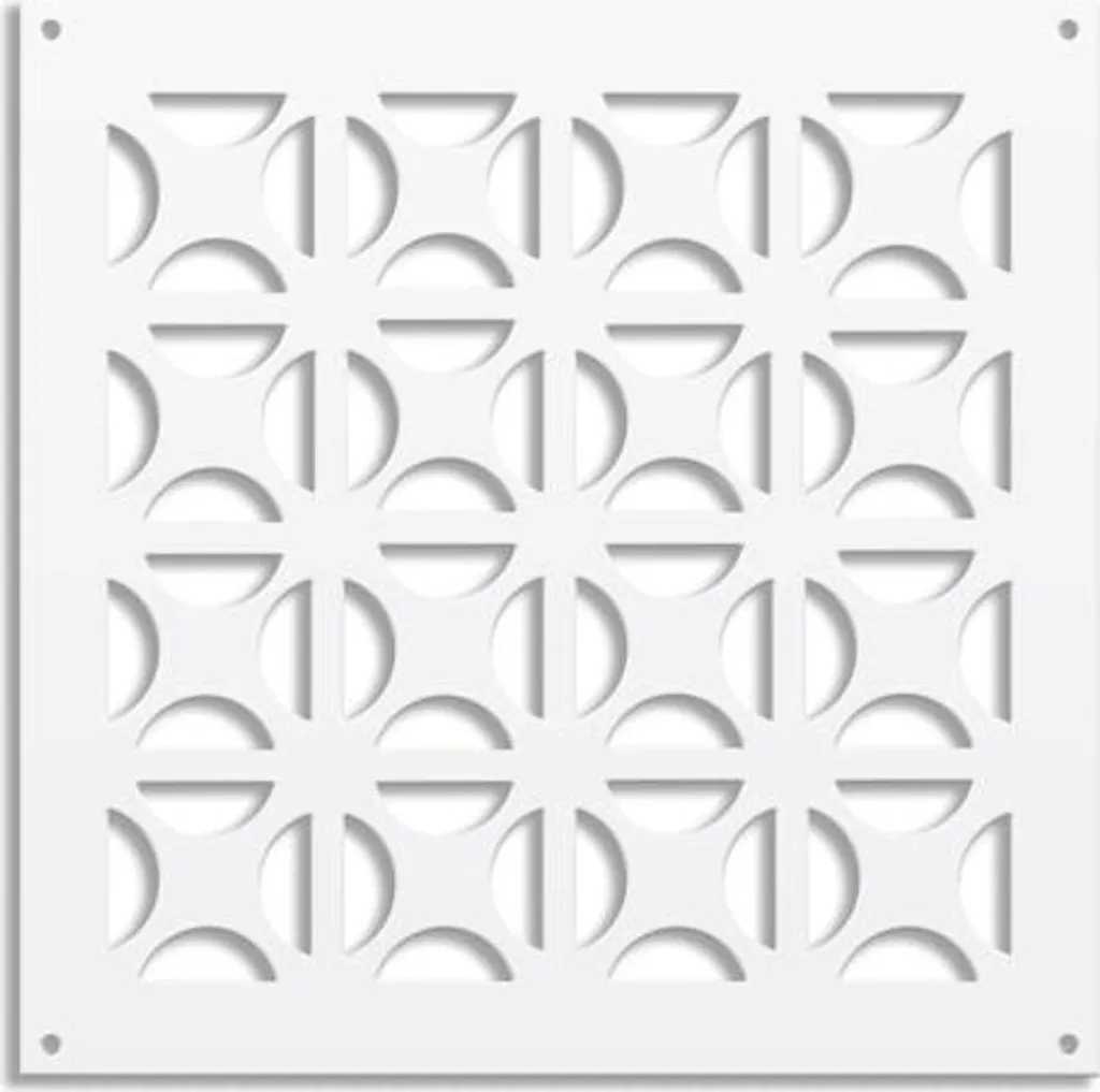 Frangisole PVC Bianco 73x73 ROUND CROSS - Pannello Traforato Esterno