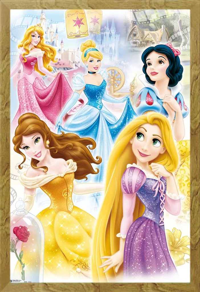 Affiche Disney Princesses avec Cadre Shinsuke : Fini les Posters Abîmés