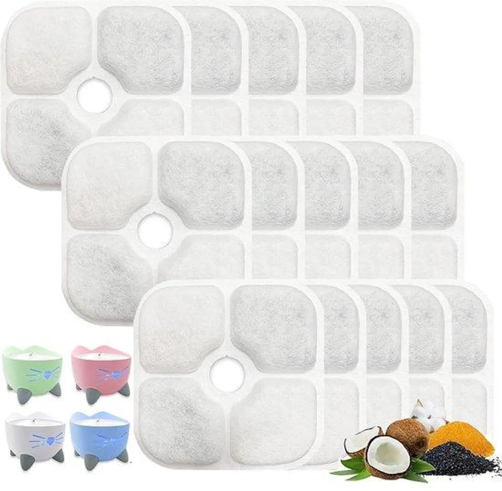 Filtre fontaine chat 2,5L triple action pour purification de l'eau