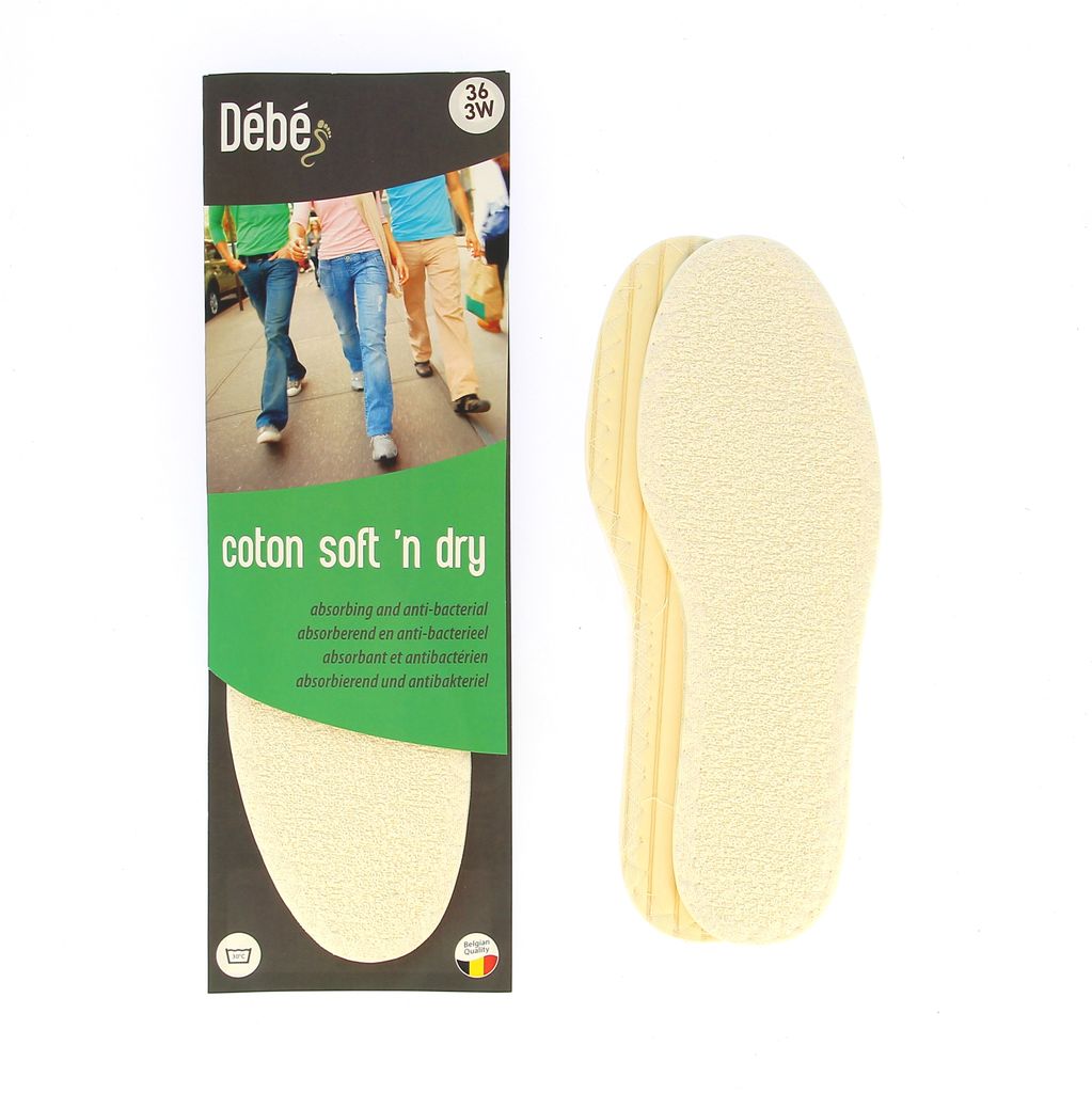 DEBE Conton soft 'n dry - Feuchtigkeitsabsorbierende und antibakterielle Einlegesohle - 39