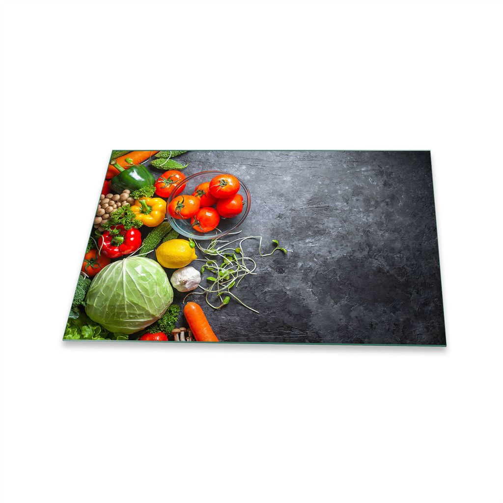 Herdabdeckplatte Glaskeramik 1 Teilig 80x52 Essen Grün Abdeckung Glas Spritzschutz