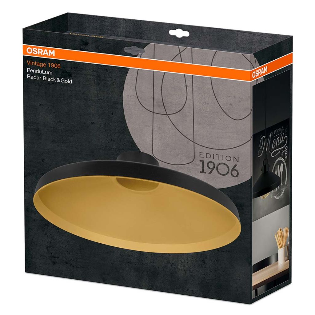 Osram Vintage 1906, Beleuchtungs-Lampenschirm, Schwarz, Produktbild 