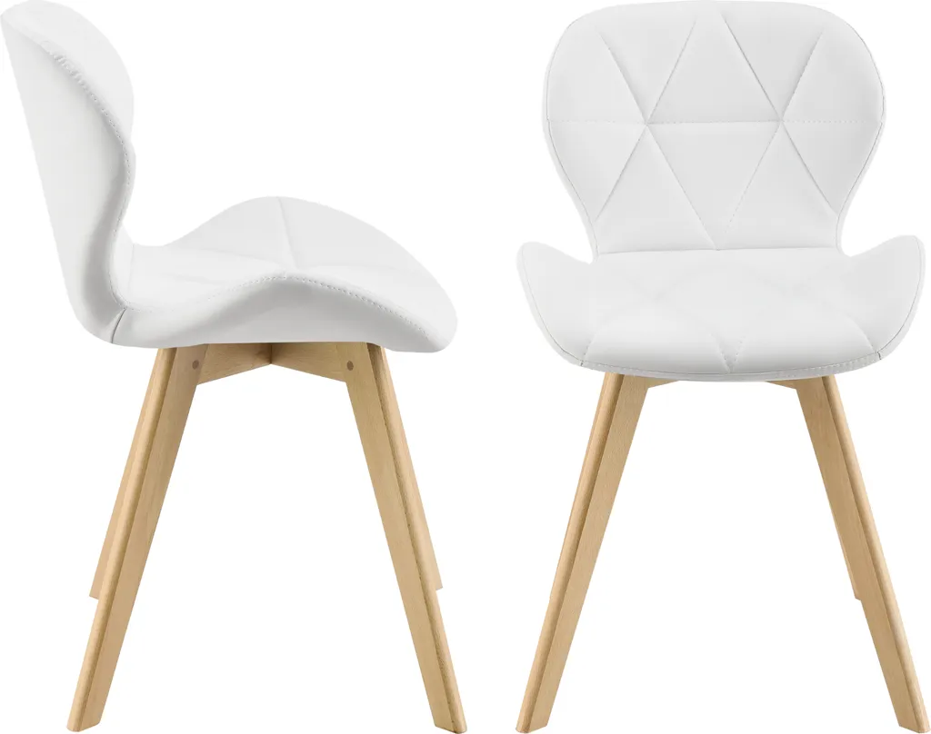 Chaise Älmhult similicuir blanc lot de 2 : design moderne et confort