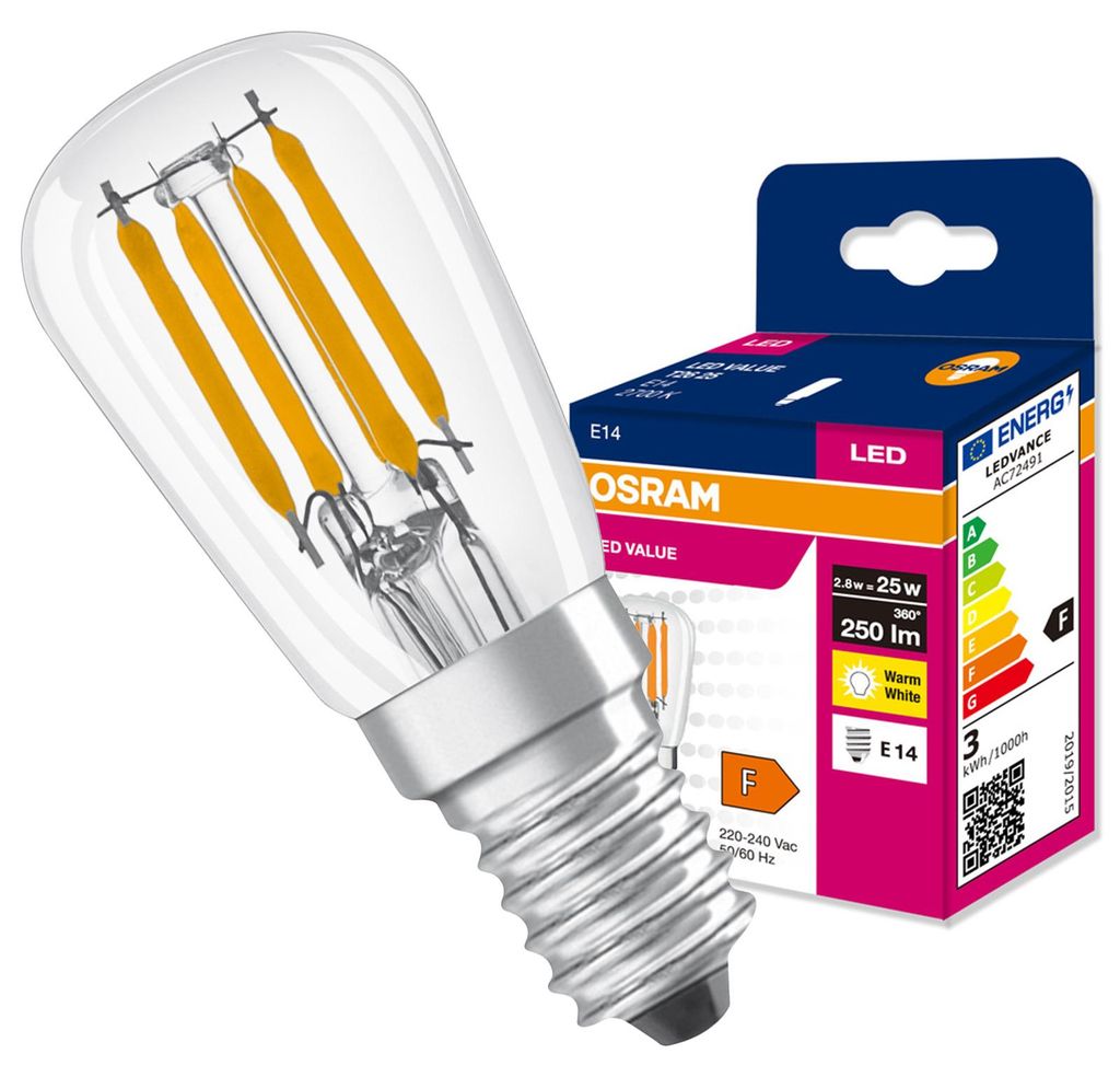 LED-Lampe E14, Kugelform, T26, 2,8W = 25W, 250lm, 2700K Produktbild  KI-generiertes Bild