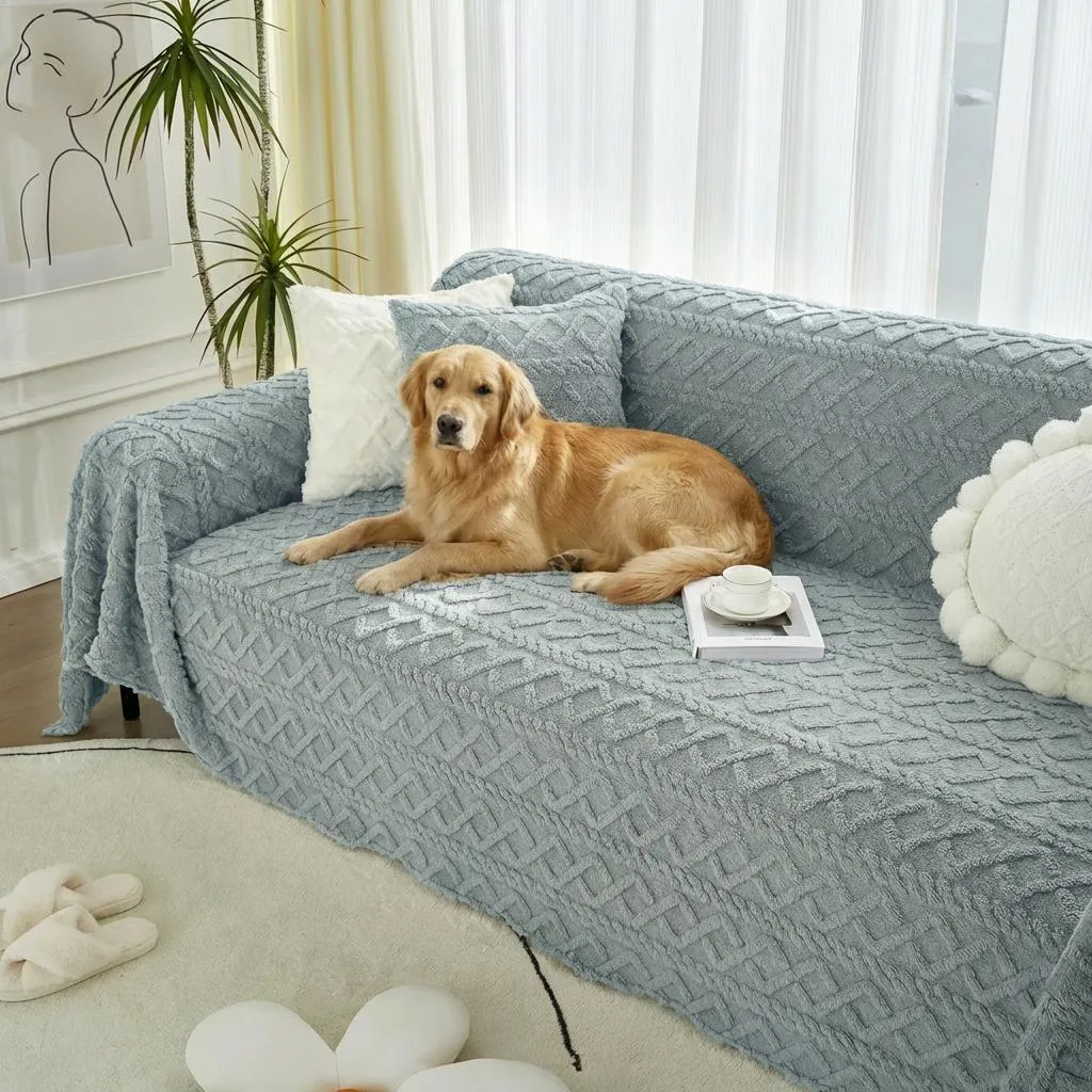 Salva Divano Blu 180x260 cm Peluche - Coperta Protettiva Easy Home