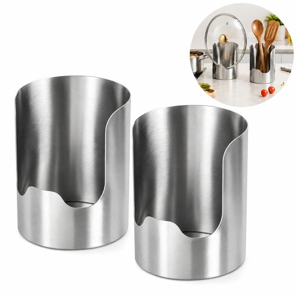 Edelstahl‑Topfdeckelhalter 2‑er Set, multifunktionaler Produktbild 
