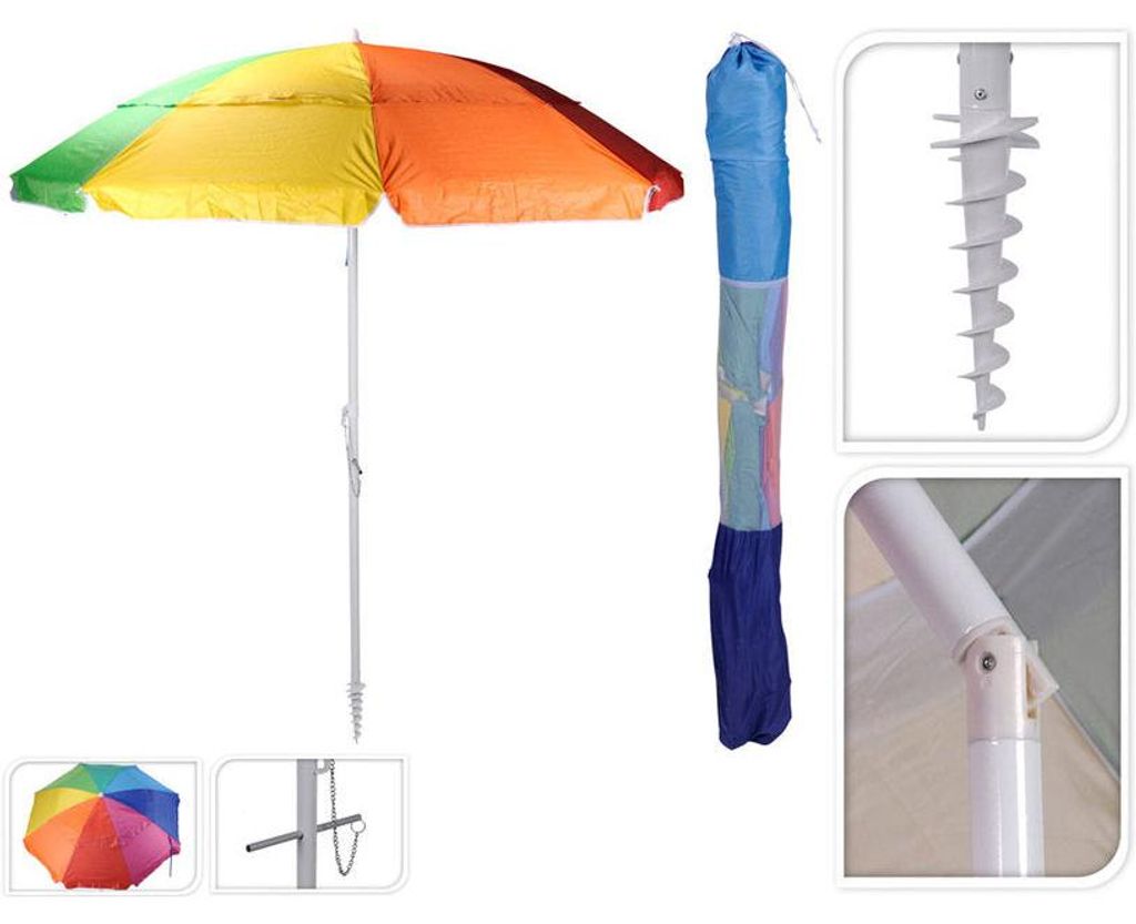 strandsonnenschirm 220 cm Polyester/Aluminium Produktbild 
