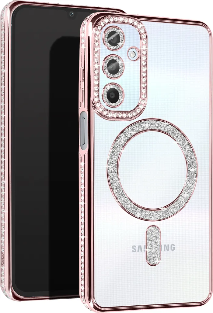 Custodia Diamantata Samsung A25 Oro Rosa MagSafe Avizar | Glamour