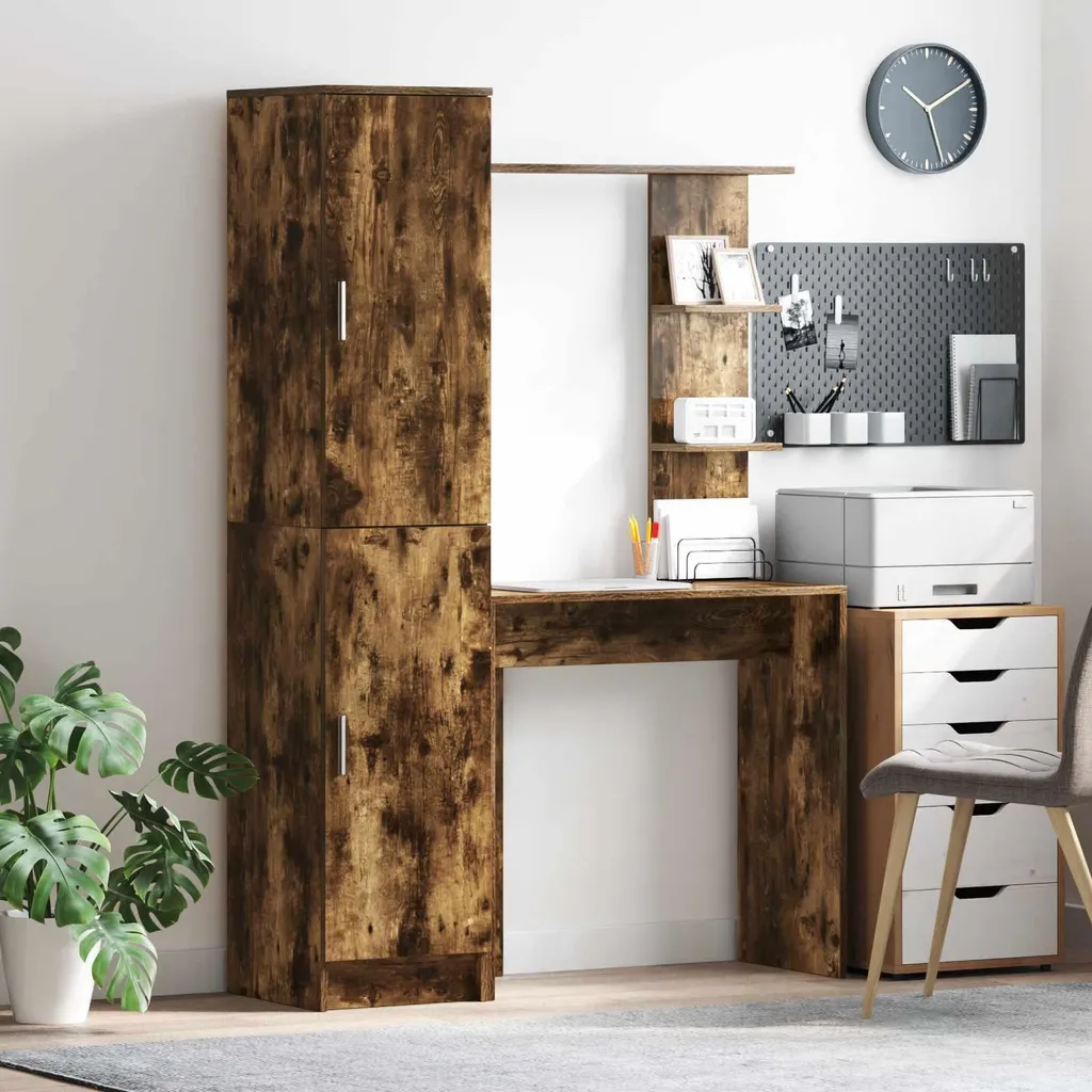 Scrivania Doppia vidaXL Rovere Fumé: Risparmia Spazio con Stile