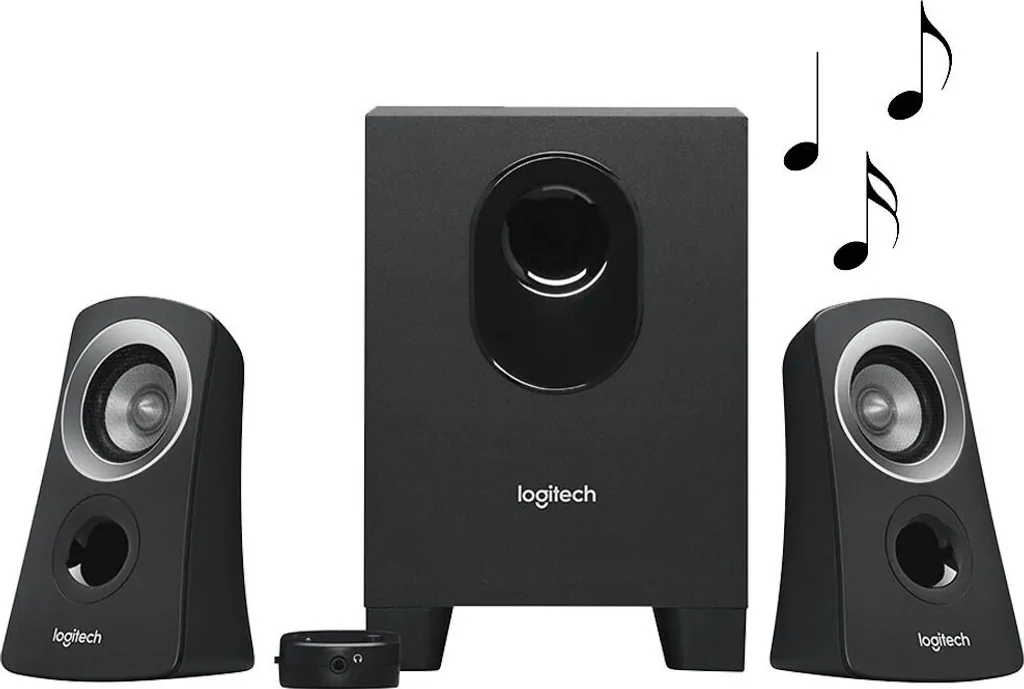 Enceintes PC 2.1 Logitech Z313 Son Multimédia avec Commande Filaire Noir - 21