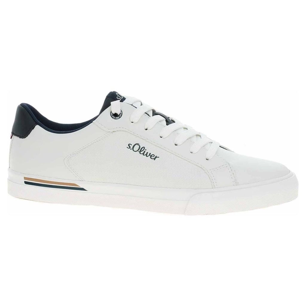 A single white sneaker is shown against a white background.