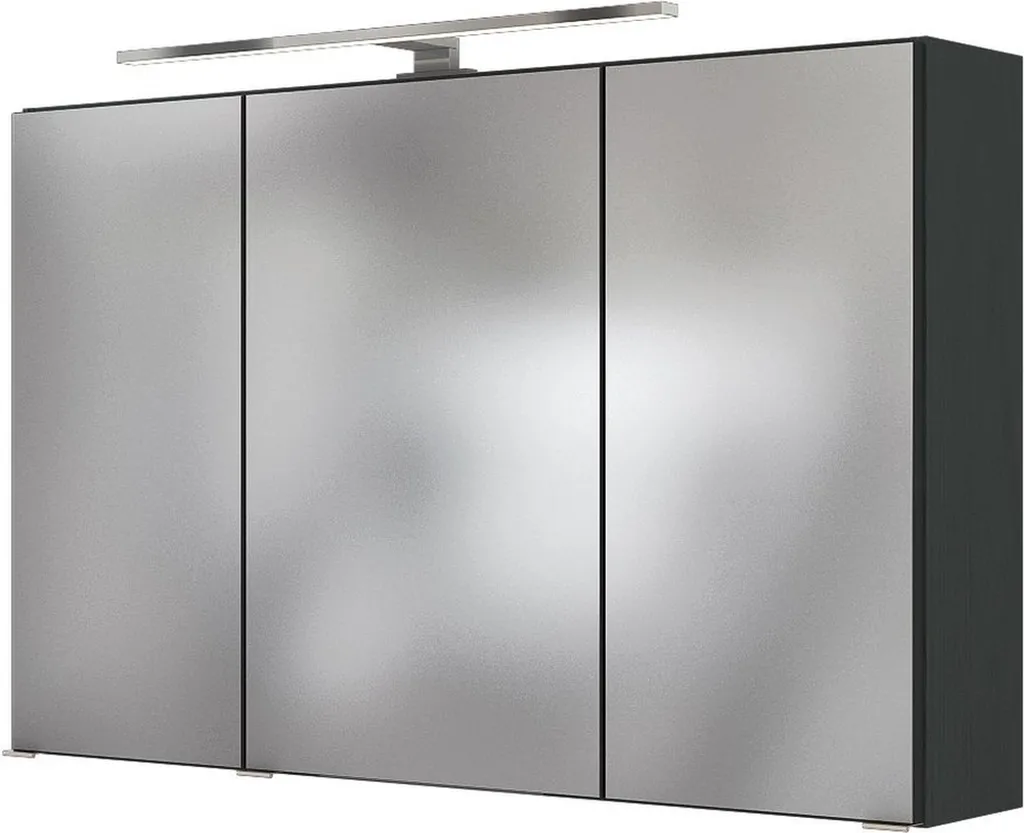 Armoire de toilette bois Florida 120cm gris graphite - Miroir triple