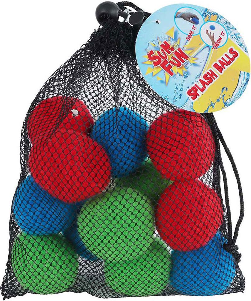 Sonnenspaß 12 farbige Wasserbälle im Aufbewahrungsbeutel, 6 cm