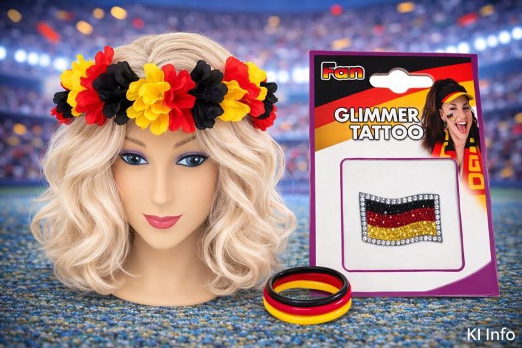 Fußball Party Fan Set, 3-tlg. EM, WM