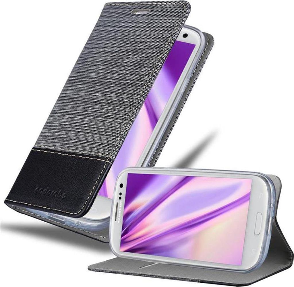 Cadorabo Hülle für Samsung Galaxy S3 / S3 NEO Schutzhülle in Grau Handy Hülle Etui Book Case Cover