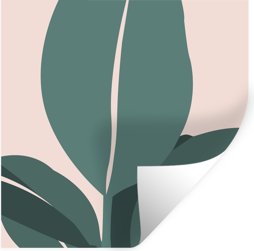 MuchoWow Wandtattoo Wandsticker Wandaufkleber Sommer - Blätter - Abstrakt 80x80 cm Selbstklebend und Repositionierbar - Wierderverwendbar - Selb...