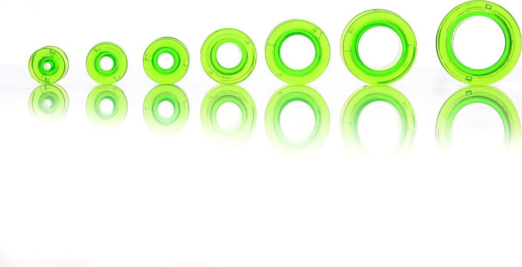 Ohr Flesh Tunnel Piercing Acryl Screw on Grün UV Transparent.1395.B.4mm