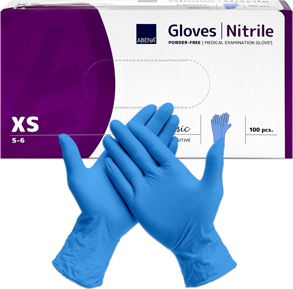 Sir Safety ABENA Classic Nitrile Einweghandschuhe Nitril puderfrei latexfrei 100 Stück