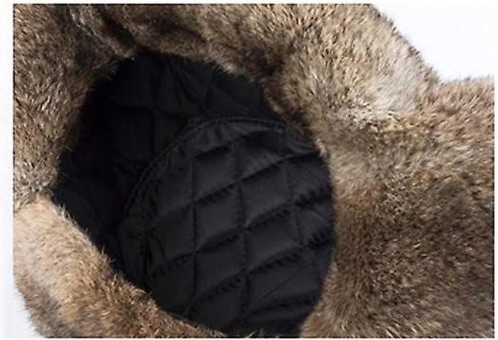 Bonnet d'hiver avec cache-oreilles - Chapka en fourrure kaki unisexe