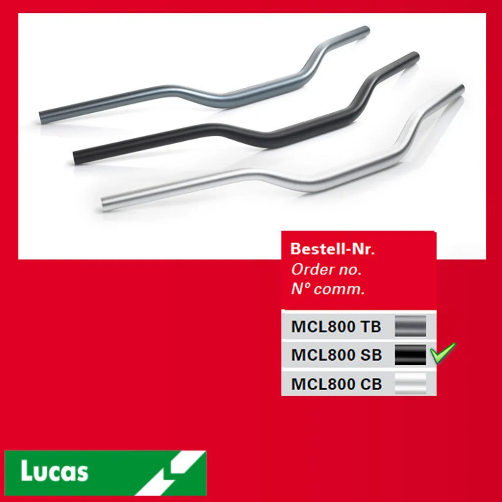 Guidon Conique 28.6mm TRW Alu Noir MCL800SB Accessoire Tuning Haut de Gamme