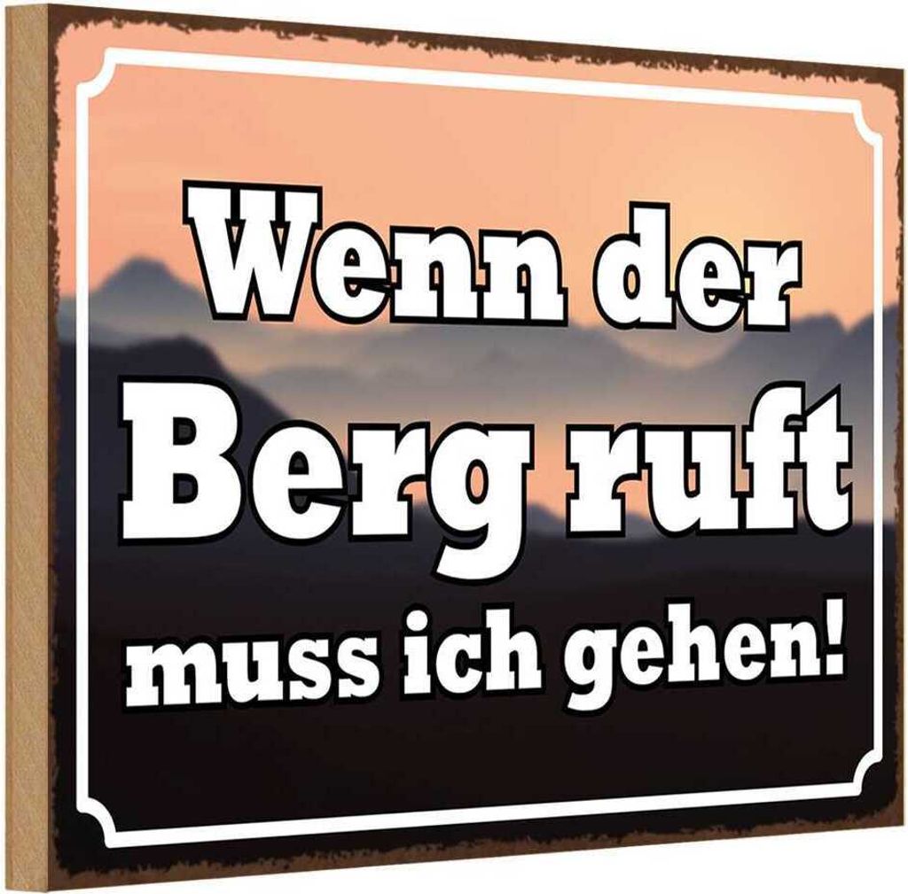 vianmo Holzschild 20x30 cm wenn Berg ruft muss ich gehen Produktbild 