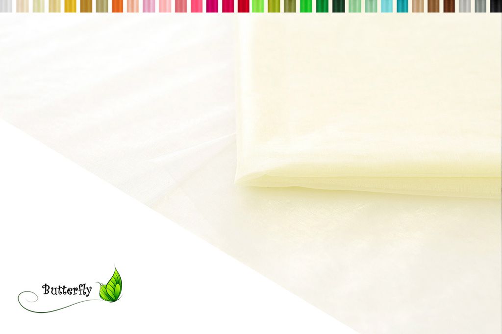 2m Organza Stoff 150cm, Farbauswahl:creme / hellcreme 820 Produktbild 