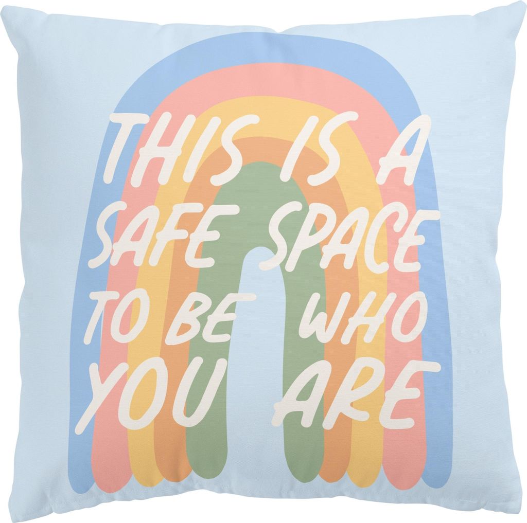 Dekokissen Sprüche drinnen / Indoor Zierkissen Canvas waschbar Motivation pastell Sofakissen ohne Füllung