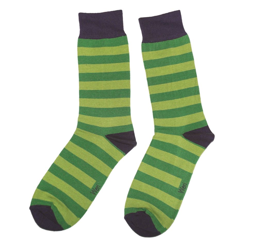 Herren Basic Socken aus Baumwolle Ringel Kiwi Größe 43-46 Produktbild 