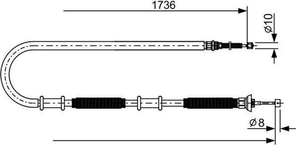 BOSCH Handbremsseil Seilzug Feststellbremse für FIAT Doblo Cargo (223) Hinten Rechts 1 987 482 700