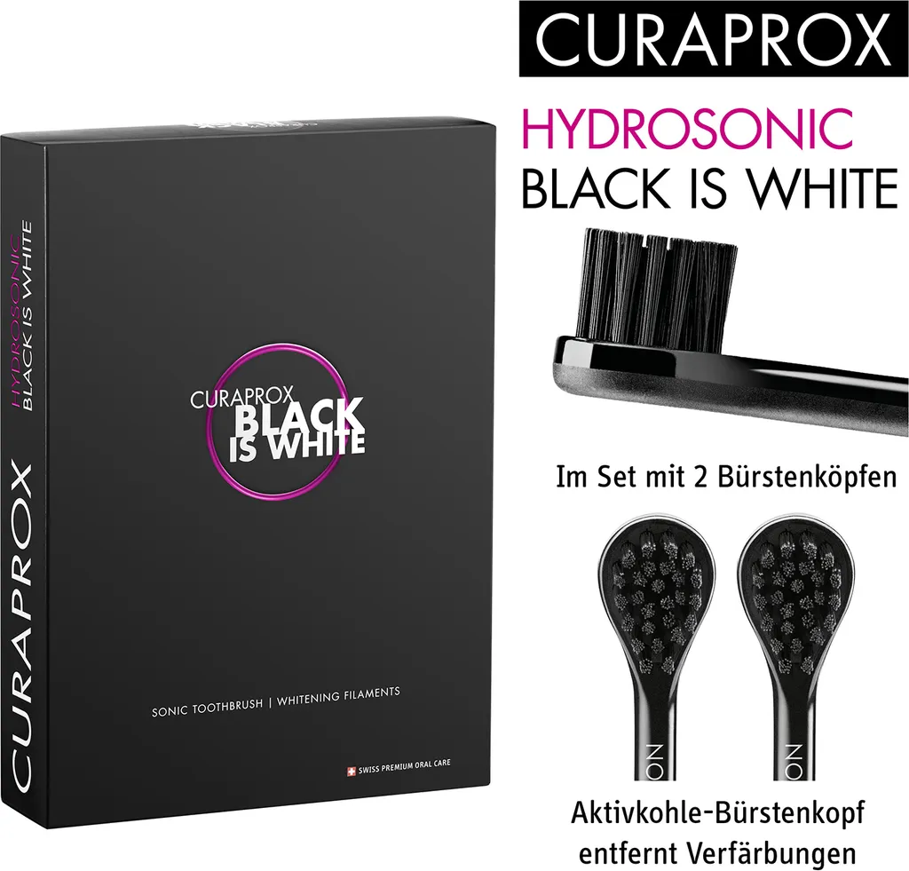 Brosse à dents électrique sonique Curaprox Black is White hydrodynamique - 3