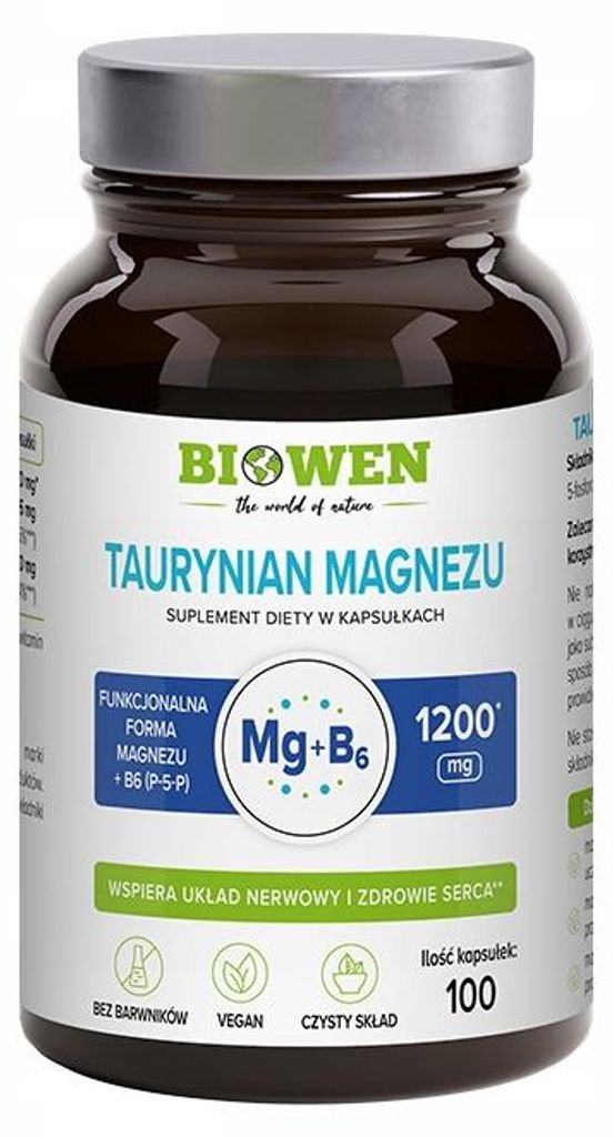 Taurin Und Magnesium + Vitamin B6 100 Kapseln – Biowen