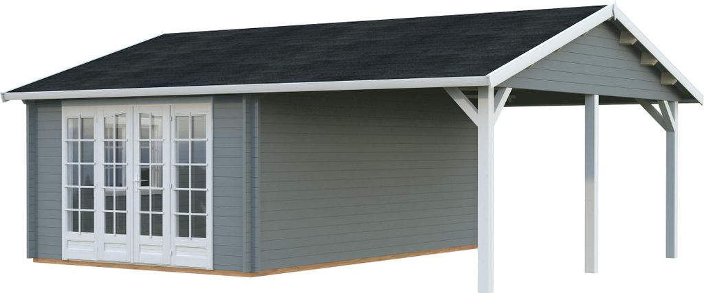 Palmako Gartenhaus Irene 19,0+16,2 m2 - 44mm naturbelassen