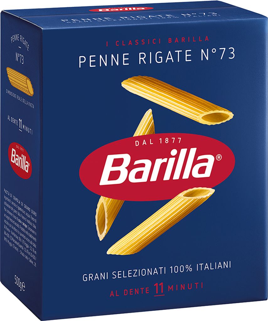 24x Pasta Barilla - Penne Rigate N.73 - 500g - Italienische Produktbild 