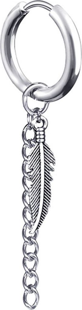 Stücke Mode Lange Kette Ohrclip Edelstahl Piercing Schleife Hoop Ohrring für Männer-Stahlfarbe 1