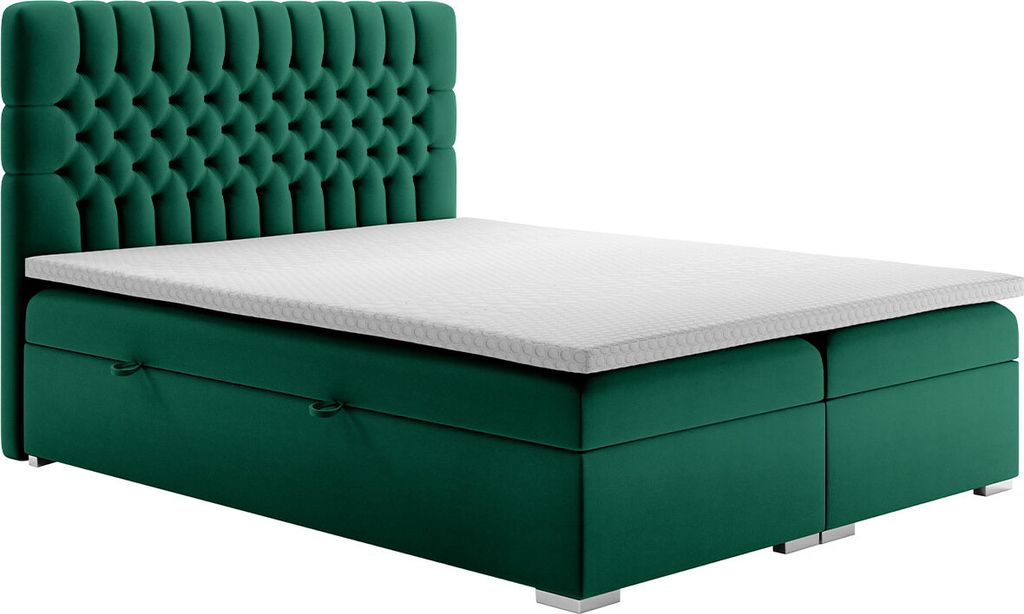 Polsterbett Boxspringbett Bett Doppelbett MONROE 120x200 magic velvet 2225 mit Bettkasten Kopfteil Matratze