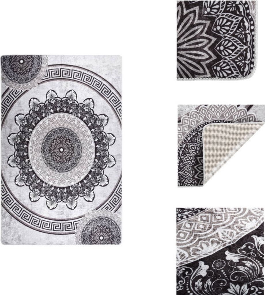 vidaXL Teppich Waschbar 80x150 cm Mehrfarbig Rutschfest - Teppiche