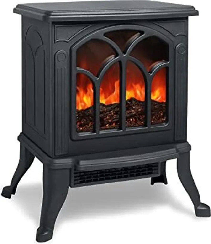 Chauffage d'Appoint Électrique Effet Feu de Cheminée LED TRMLBE