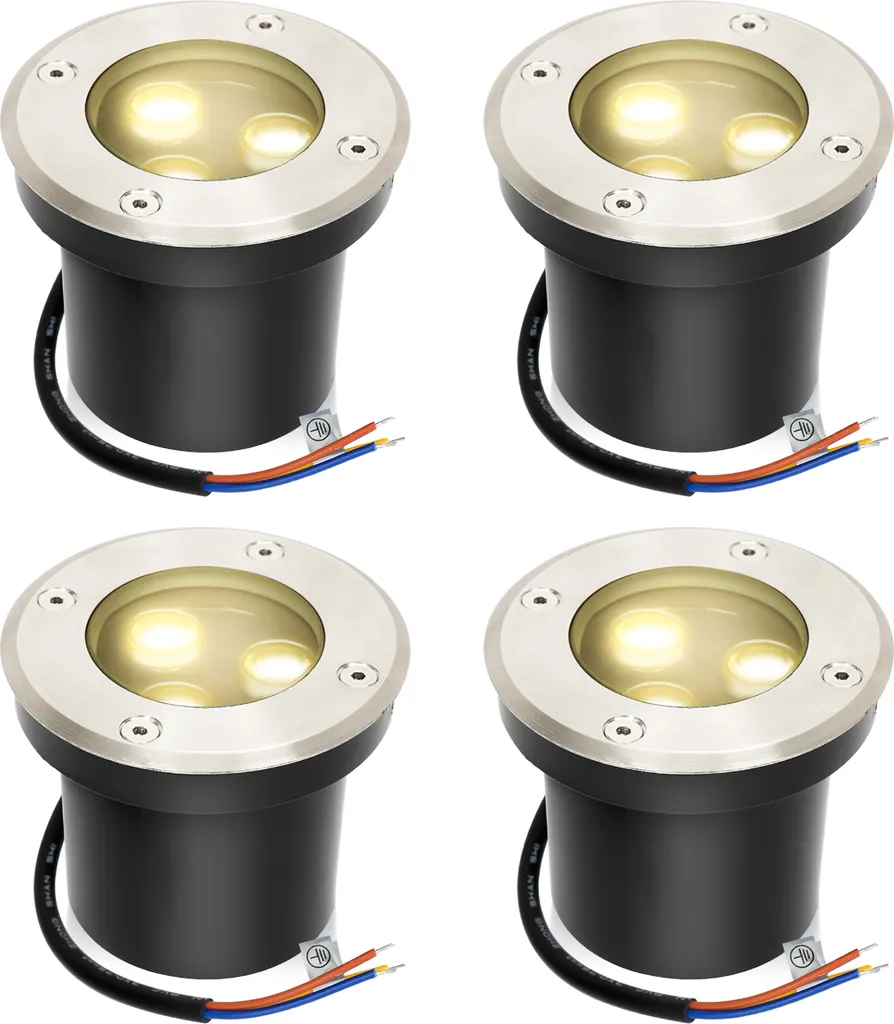 TolleTour Faretti LED Terra 4x 3W IP65: Luce Calda per Esterni