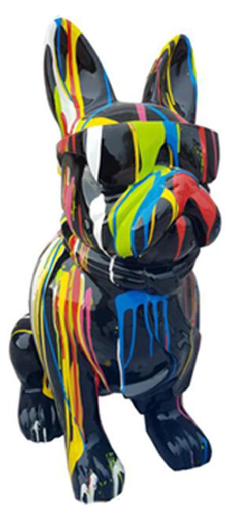 Design Dekoration Figur Hund aus Kunststoff Garten Skulptur Statuen 80cm Deko