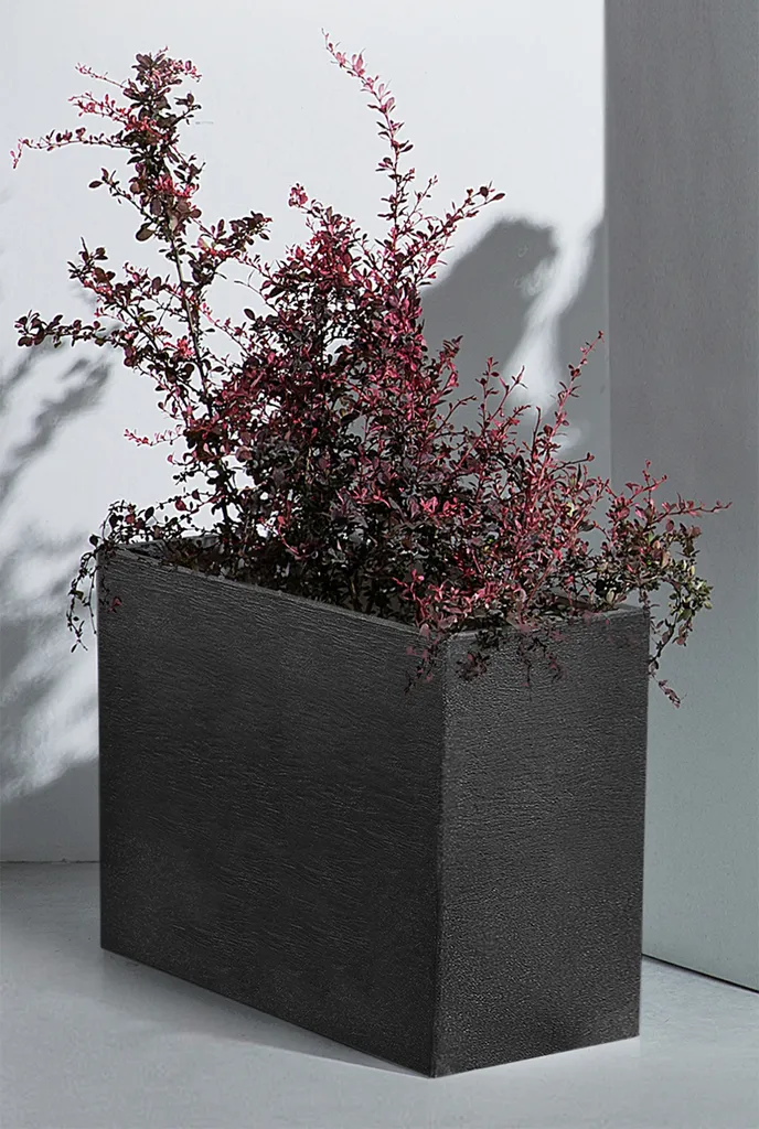 Bac à fleurs anthracite 59,5x26,5cm pour terrasse et balcon moderne - 4