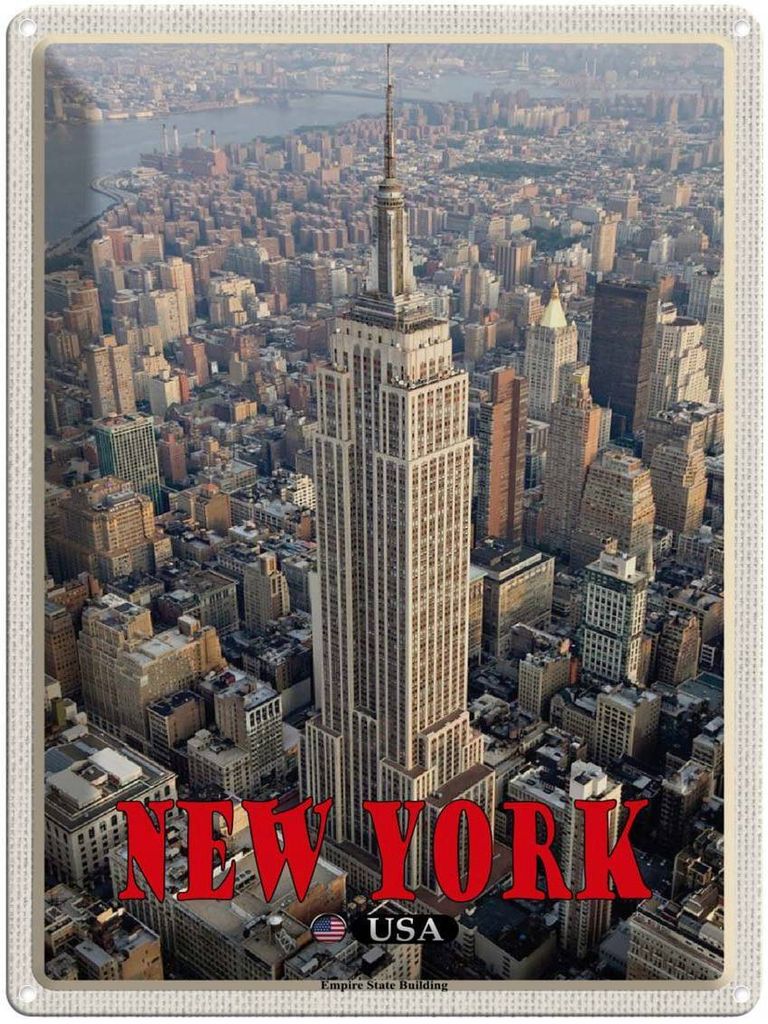 vianmo Blechschild 40x30 cm New York Empire State Building Dko Bildmotiv Reisemotiv Abenteuer Reisen