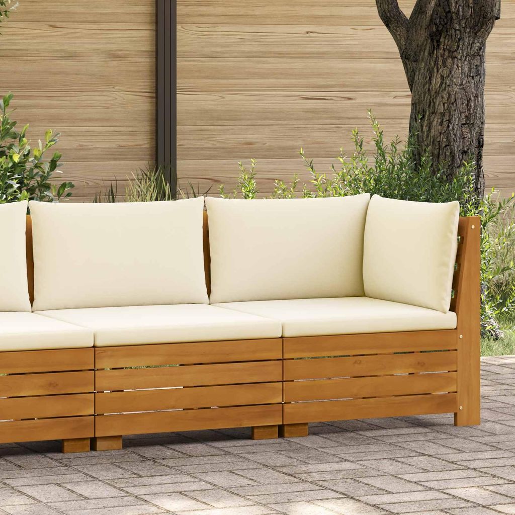 Maison Exclusive - Garten-Lounge-Set mit Kissen 2 Stück Braun Massivholz Akazie