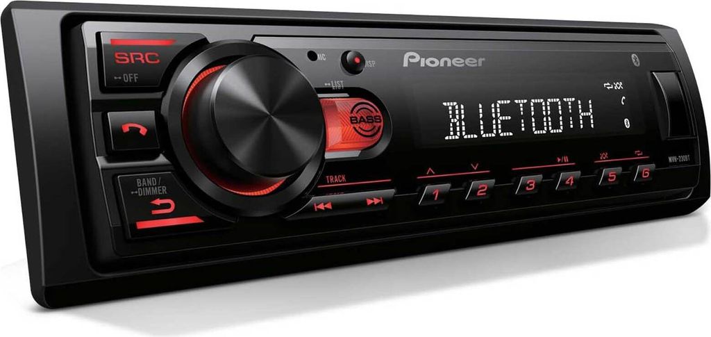 Pioneer MVH-230BT, Schwarz, 1 DIN, 200 W, 4.0 Kanäle, 50 W, Produktbild 