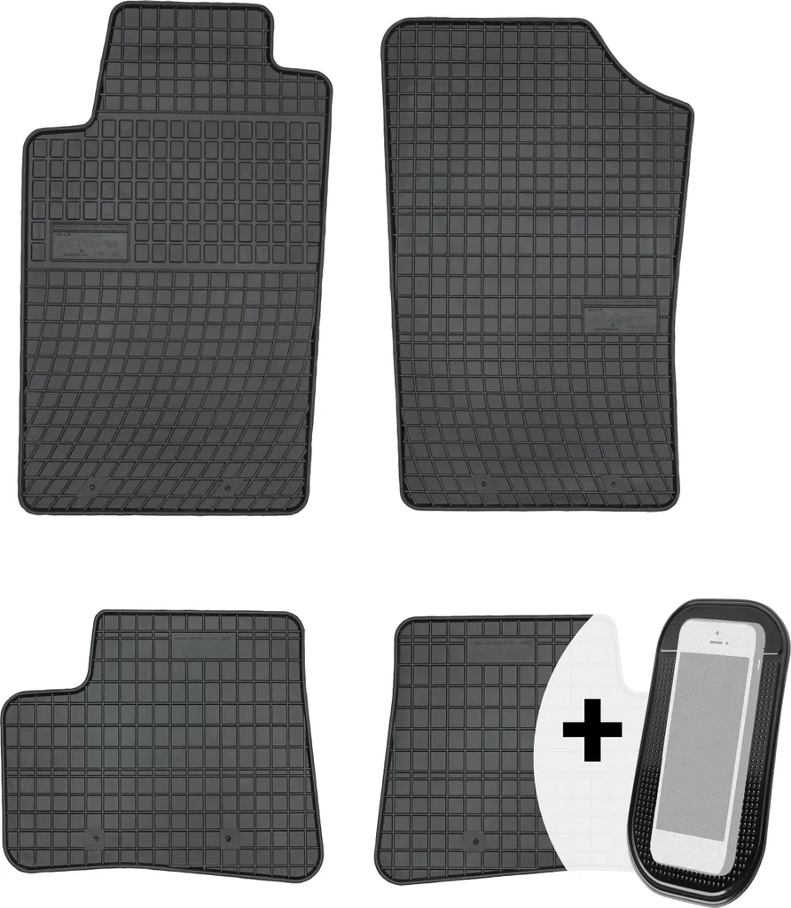 Set 4 Tappetini Su Misura Peugeot 206 CC Velour Nero Rinforzato