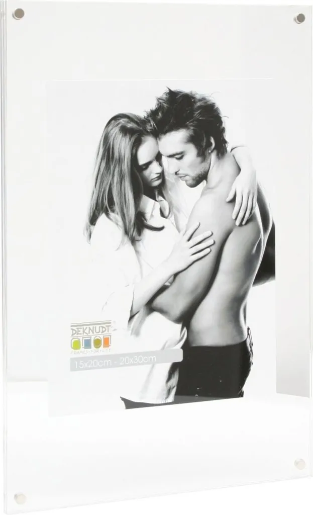 Cadre photo Deknudt S58SB1 transparent en plastique 20x30 cm chic